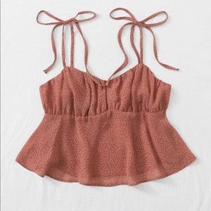 SHEIN Polka Dot Chiffon Crop Top